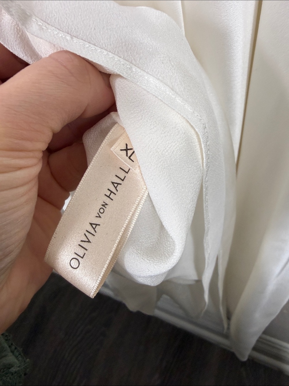 OLIVIA VON HALLE Greta Ivory Silk Habotai Halter Neck Dress - Picture 12 of 13